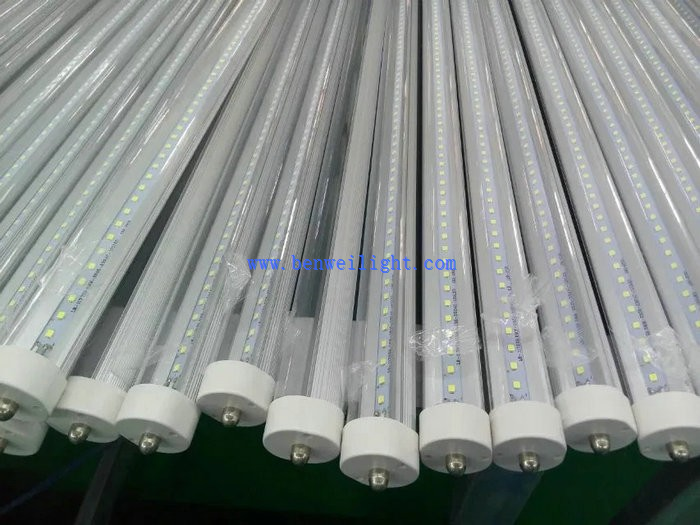 Vshape 2400mm 8ft t8 single pin led tube light