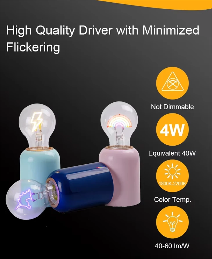 LEGAMI - Light Bulb Shaped Table Lamp, Rechargeable with USB Cable, Wireless, Bulbs Fiction, Rainbow Theme price