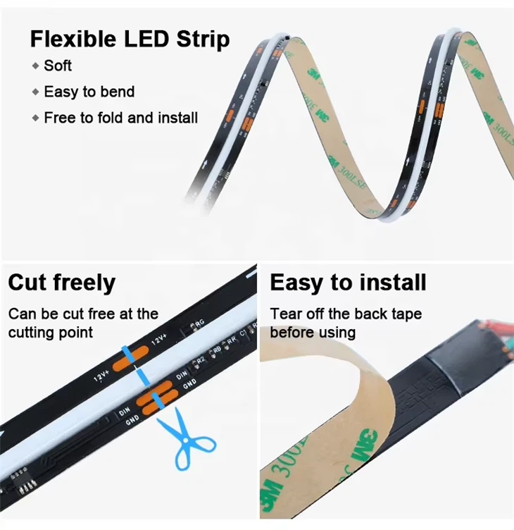 12/24V Addressable RGBW COB Strip - For Abyss Mirror best