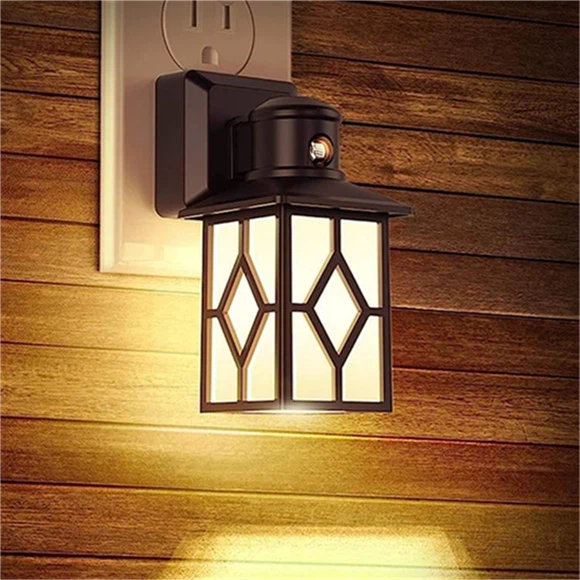 Nachtlichter zum Einstecken in die Wand, 2er-Pack mit Dämmerungssensor, 3000 K Warmweiß, Vintage-Nachtlichter mit Bewegungssensor - 1W