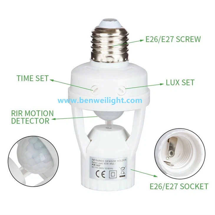 E27 Smart Socket: Motion-Sensing, Auto-On/Off high quality