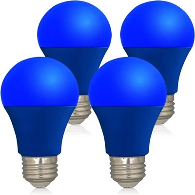 LED-Glühbirne in blauer Farbe - A19-Glühbirnen mit E26-Sockel, 9 W